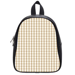 Christmas Gold Large Gingham Check Plaid Pattern School Bags (small)  by PodArtist