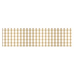 Christmas Gold Large Gingham Check Plaid Pattern Satin Scarf (oblong) by PodArtist