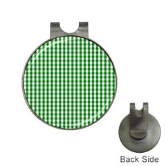 Christmas Green Velvet Large Gingham Check Plaid Pattern Hat Clips with Golf Markers