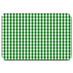 Christmas Green Velvet Large Gingham Check Plaid Pattern Large Doormat  30 x20  Door Mat
