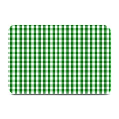 Christmas Green Velvet Large Gingham Check Plaid Pattern Plate Mats by PodArtist