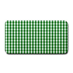 Christmas Green Velvet Large Gingham Check Plaid Pattern Medium Bar Mats by PodArtist