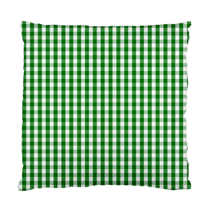 Christmas Green Velvet Large Gingham Check Plaid Pattern Standard Cushion Case (Two Sides)