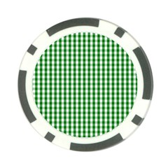 Christmas Green Velvet Large Gingham Check Plaid Pattern Poker Chip Card Guard (10 pack)