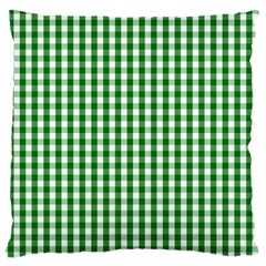 Christmas Green Velvet Large Gingham Check Plaid Pattern Large Cushion Case (two Sides) by PodArtist