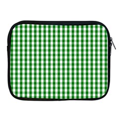 Christmas Green Velvet Large Gingham Check Plaid Pattern Apple iPad 2/3/4 Zipper Cases