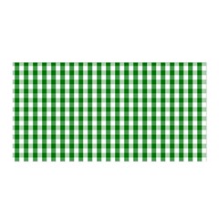 Christmas Green Velvet Large Gingham Check Plaid Pattern Satin Wrap by PodArtist