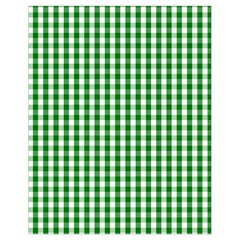 Christmas Green Velvet Large Gingham Check Plaid Pattern Drawstring Bag (small) by PodArtist