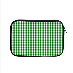Christmas Green Velvet Large Gingham Check Plaid Pattern Apple MacBook Pro 15  Zipper Case