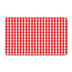 Christmas Red Velvet Large Gingham Check Plaid Pattern Magnet (rectangular) by PodArtist