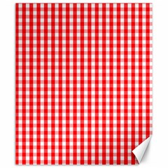 Christmas Red Velvet Large Gingham Check Plaid Pattern Canvas 20  X 24   by PodArtist