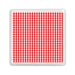 Christmas Red Velvet Large Gingham Check Plaid Pattern Memory Card Reader (square)  by PodArtist