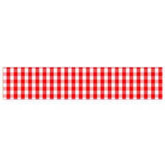 Christmas Red Velvet Large Gingham Check Plaid Pattern Flano Scarf (small) by PodArtist