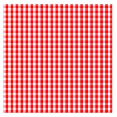 Christmas Red Velvet Large Gingham Check Plaid Pattern Large Satin Scarf (square) by PodArtist