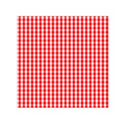 Christmas Red Velvet Large Gingham Check Plaid Pattern Small Satin Scarf (square) by PodArtist
