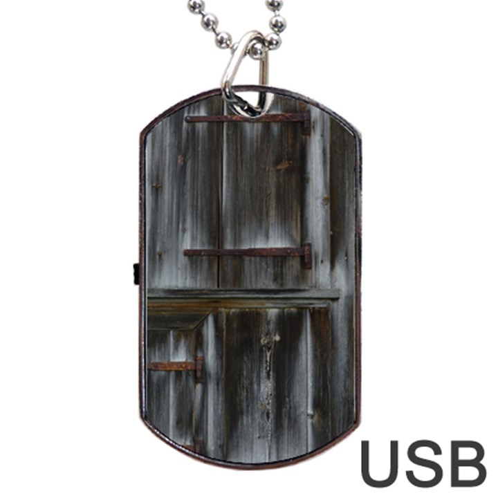 Alpine Hut Almhof Old Wood Grain Dog Tag USB Flash (One Side)