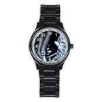 Motorcycle Details Stainless Steel Round Watch Front