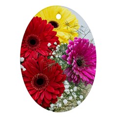 Flowers Gerbera Floral Spring Ornament (oval) by BangZart