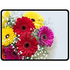 Flowers Gerbera Floral Spring Fleece Blanket (large)  by BangZart