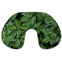 Texture Leaves Light Sun Green Travel Neck Pillows