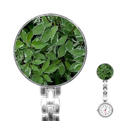 Texture Leaves Light Sun Green Stainless Steel Nurses Watch