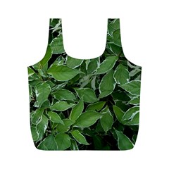 Texture Leaves Light Sun Green Full Print Recycle Bags (m) 