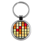 Mozaico Colors Glass Church Color Key Chains (Round)  Front