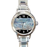 Wave Concentric Waves Circles Water Round Italian Charm Watch Front