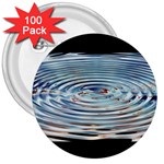 Wave Concentric Waves Circles Water 3  Buttons (100 pack)  Front