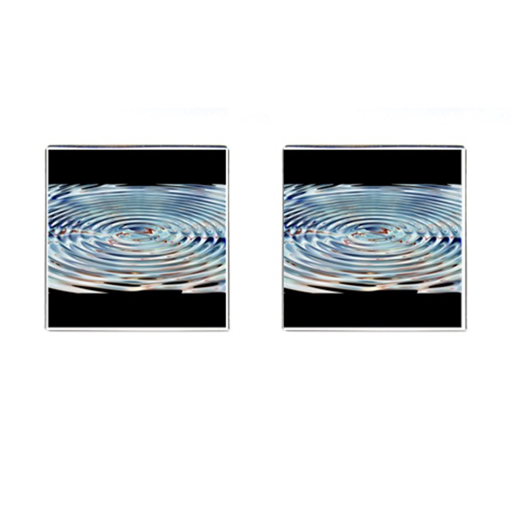 Wave Concentric Waves Circles Water Cufflinks (Square)