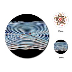 Wave Concentric Waves Circles Water Playing Cards (round) 