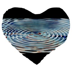 Wave Concentric Waves Circles Water Large 19  Premium Flano Heart Shape Cushions