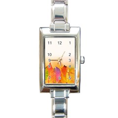 Autumn Leaves Colorful Fall Foliage Rectangle Italian Charm Watch by BangZart