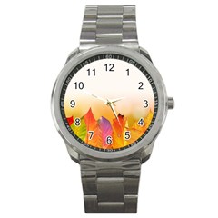 Autumn Leaves Colorful Fall Foliage Sport Metal Watch by BangZart