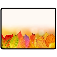 Autumn Leaves Colorful Fall Foliage Double Sided Fleece Blanket (large) 