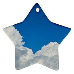 Sky Clouds Blue White Weather Air Star Ornament (two Sides)