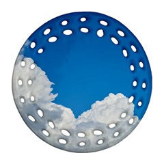 Sky Clouds Blue White Weather Air Round Filigree Ornament (two Sides) by BangZart