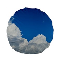 Sky Clouds Blue White Weather Air Standard 15  Premium Flano Round Cushions by BangZart