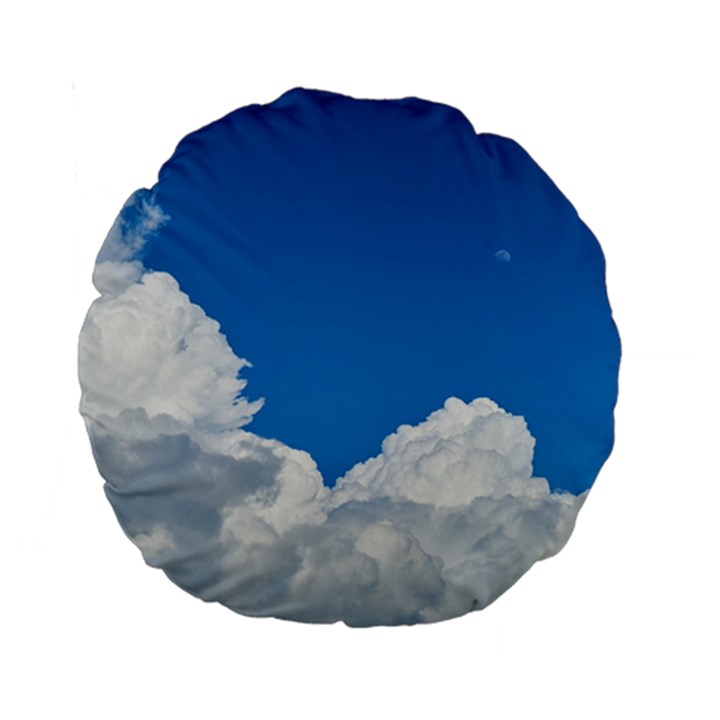 Sky Clouds Blue White Weather Air Standard 15  Premium Flano Round Cushions