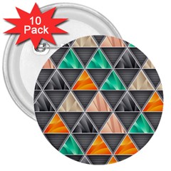 Abstract Geometric Triangle Shape 3  Buttons (10 Pack)  by BangZart