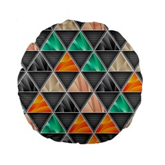 Abstract Geometric Triangle Shape Standard 15  Premium Round Cushions