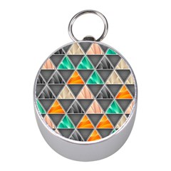 Abstract Geometric Triangle Shape Mini Silver Compasses