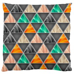 Abstract Geometric Triangle Shape Large Flano Cushion Case (one Side)