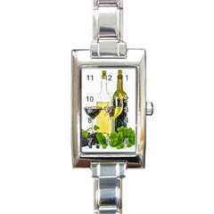 White Wine Red Wine The Bottle Rectangle Italian Charm Watch by BangZart