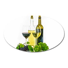 White Wine Red Wine The Bottle Oval Magnet by BangZart
