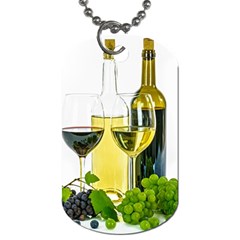 White Wine Red Wine The Bottle Dog Tag (two Sides) by BangZart