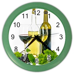 White Wine Red Wine The Bottle Color Wall Clocks by BangZart