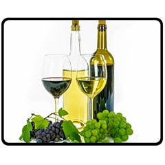 White Wine Red Wine The Bottle Fleece Blanket (medium)  by BangZart