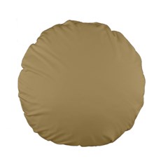 Solid Christmas Gold Standard 15  Premium Flano Round Cushions by PodArtist