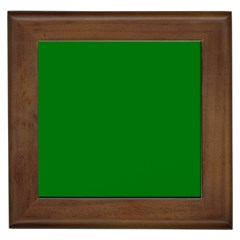 Solid Christmas Green Velvet Classic Colors Framed Tiles by PodArtist